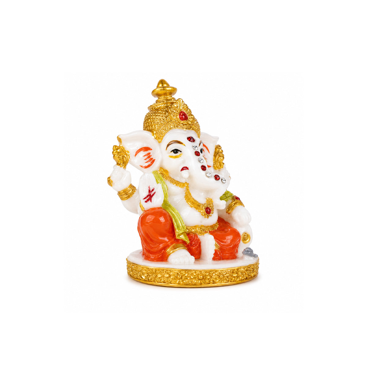 The Writershub Lord Ganesh Idol Traditional Style Resin Ganesha Murti for Pooja Room 8.2cm