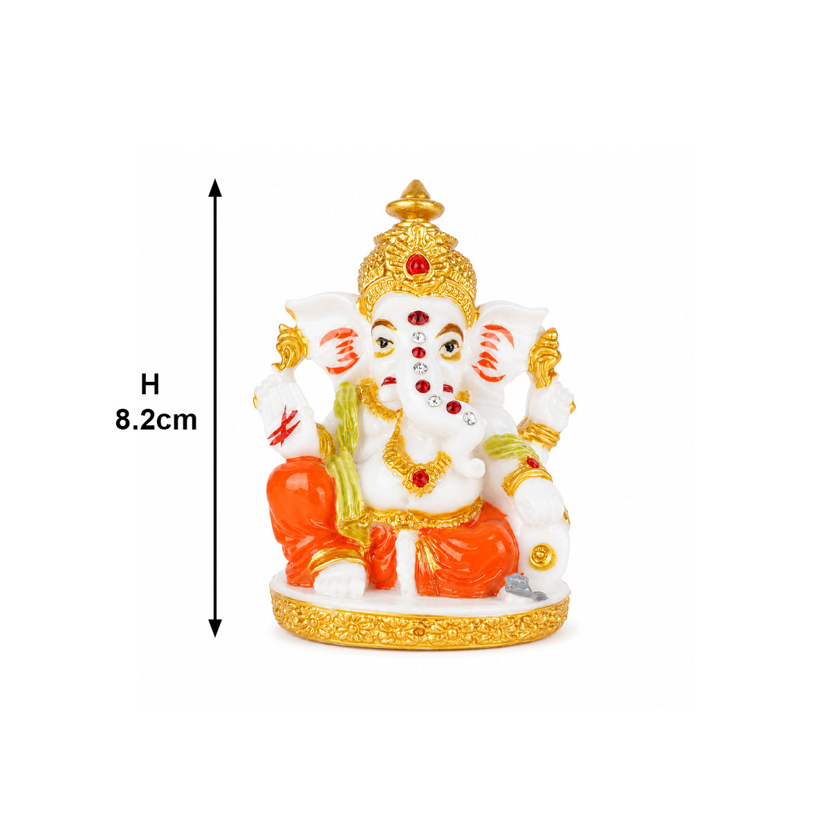 The Writershub Lord Ganesh Idol Traditional Style Resin Ganesha Murti for Pooja Room 8.2cm