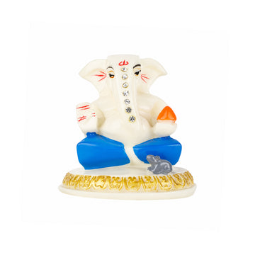 The Writershub Lord Ganesha Idol for Home, Car & Office Décor – 7cm Resin Ganpati Murti