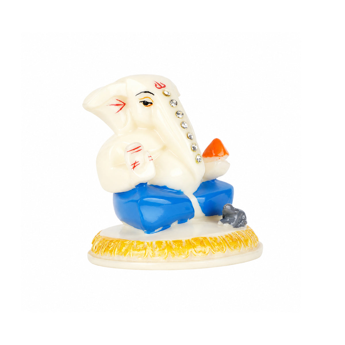 The Writershub Lord Ganesha Idol for Home, Car & Office Décor – 7cm Resin Ganpati Murti