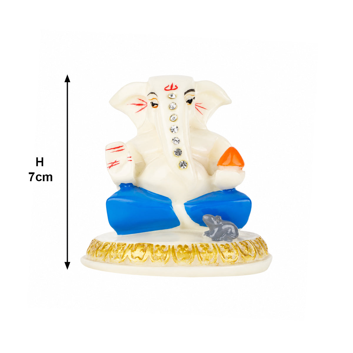 The Writershub Lord Ganesha Idol for Home, Car & Office Décor – 7cm Resin Ganpati Murti