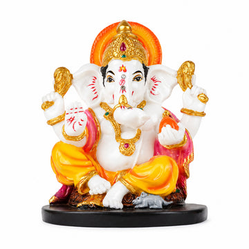The Writershub Traditional Lord Ganesha Idol for Pooja Room – 17.5cm Resin Ganpati Murti