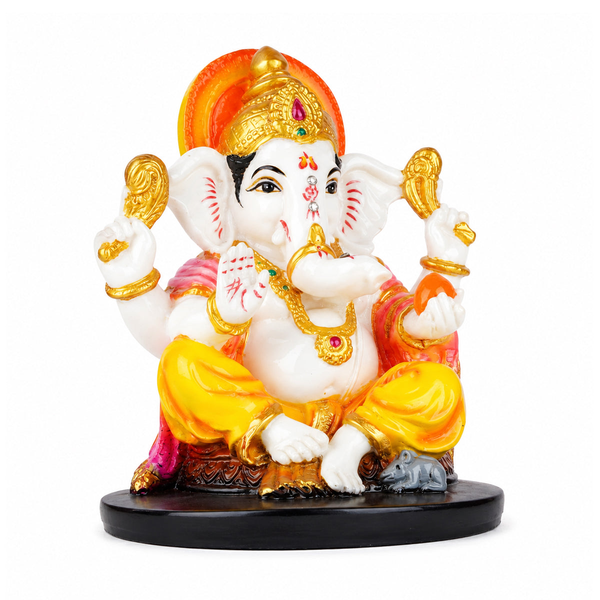 The Writershub Traditional Lord Ganesha Idol for Pooja Room – 17.5cm Resin Ganpati Murti
