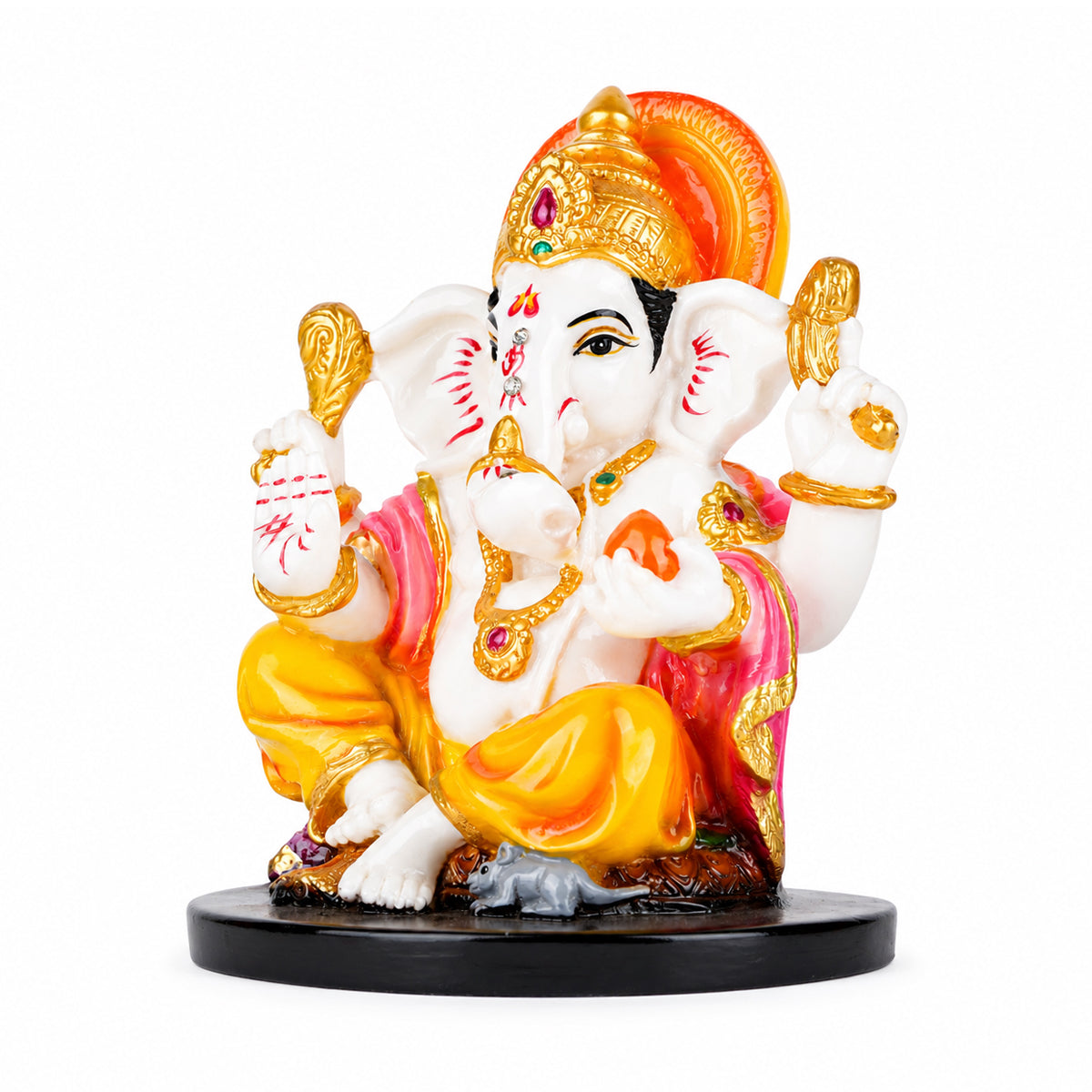 The Writershub Traditional Lord Ganesha Idol for Pooja Room – 17.5cm Resin Ganpati Murti