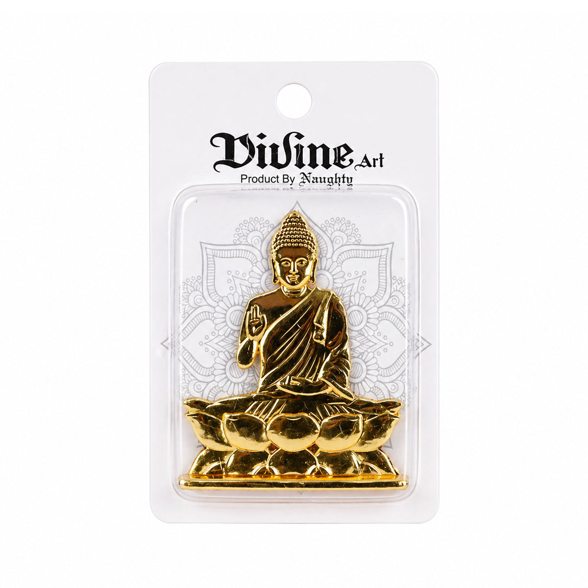 SCO Golden Lord Buddha Idol - 6cm Resin Statue for Meditation & Home Decor