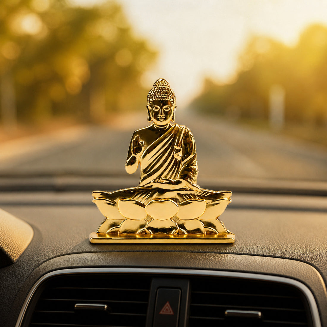 SCO Golden Lord Buddha Idol - 6cm Resin Statue for Meditation & Home Decor