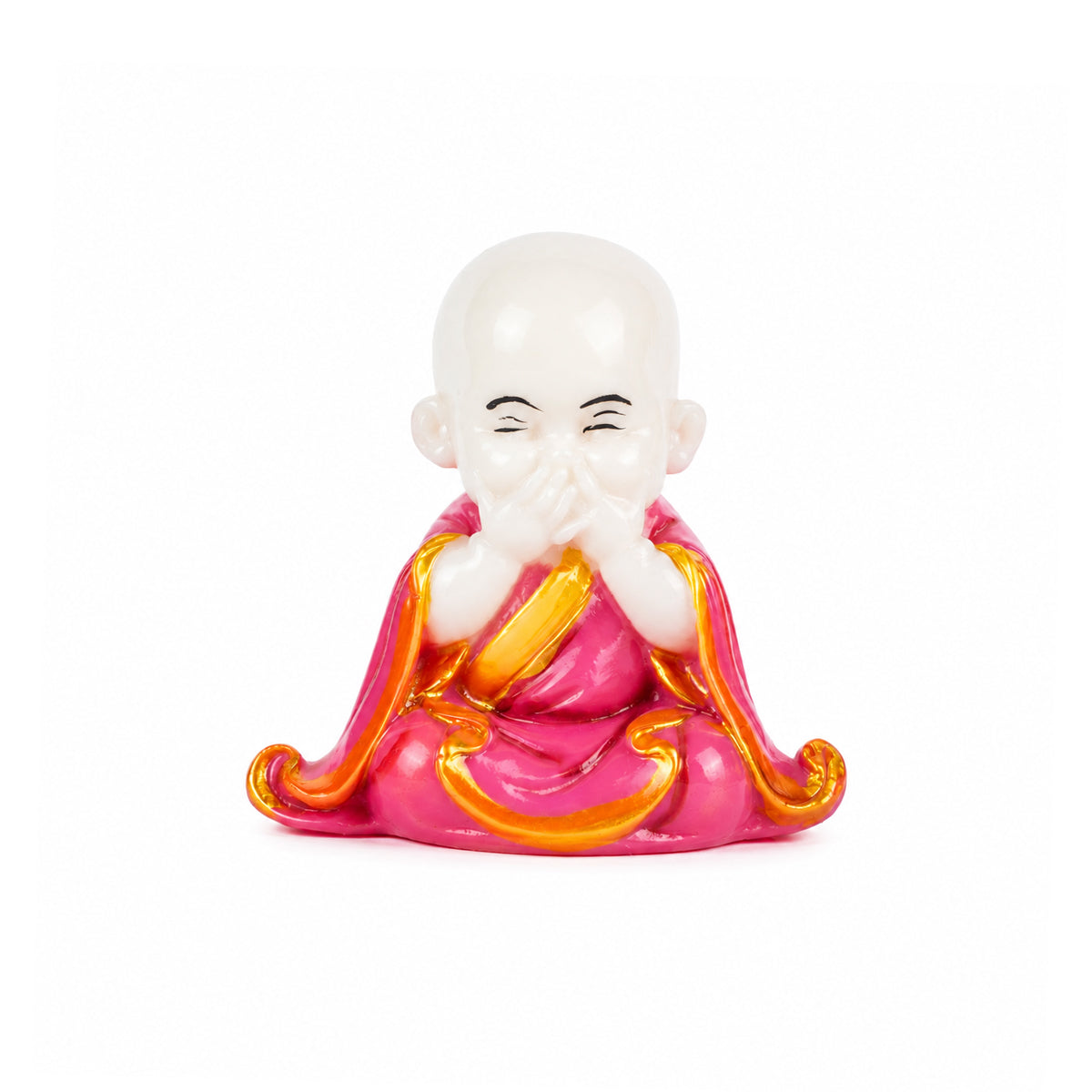 Hear No Evil, See No Evil, Speak No Evil Three Wise Monk Showpiece Set – Pink