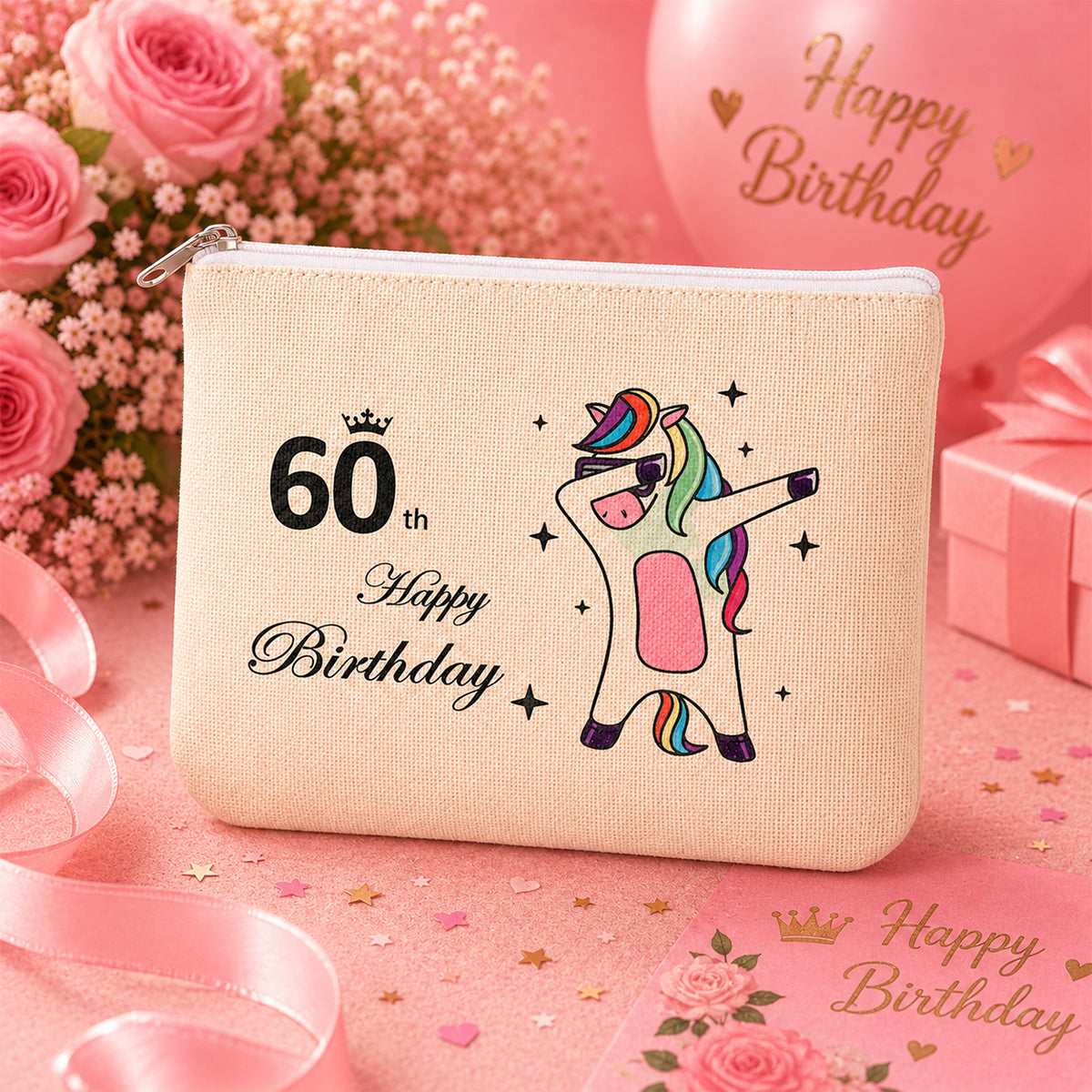 60th Birthday Gift Hamper – Pink Marble Mug, Spa & Self-Care Set