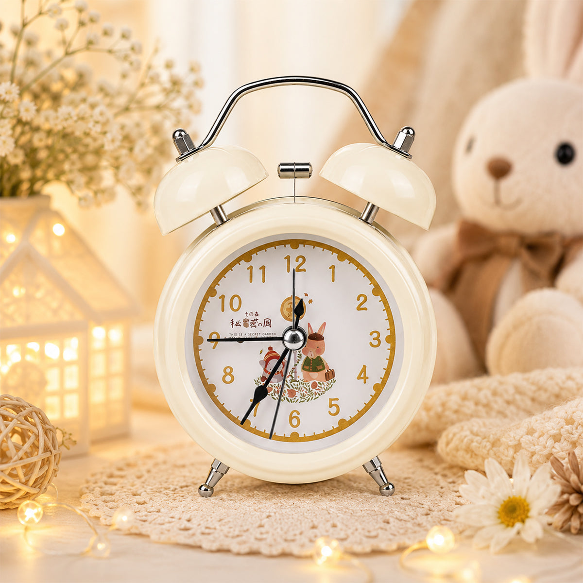 Secret Garden 3-Inch Alarm Clock – Analog Table Clock for Kids & Study