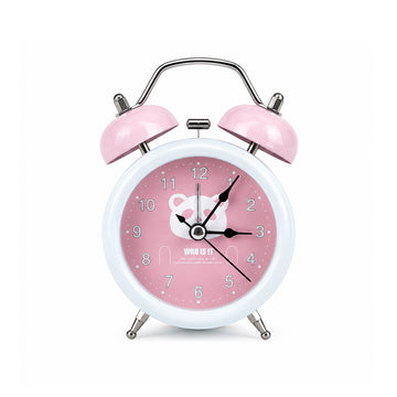 Kids Cute Twin Bell Alarm Clock – Analog Table Clock, Multi-Colour