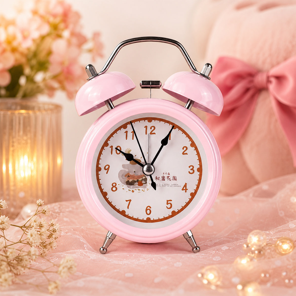 Secret Garden 3-Inch Alarm Clock – Analog Table Clock for Kids & Study