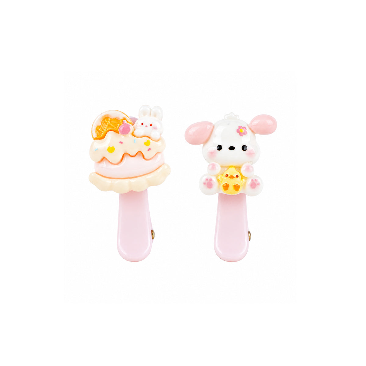 Cartoon Theme Kids Accessories Set – Pink Bear Case with Clips & Ties