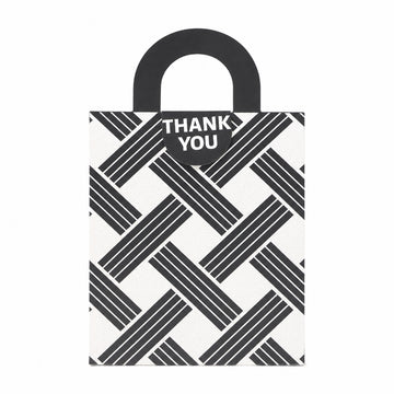 Premium Black & White Geometric “Thank You” Gift Bag with Handle – Set of 2