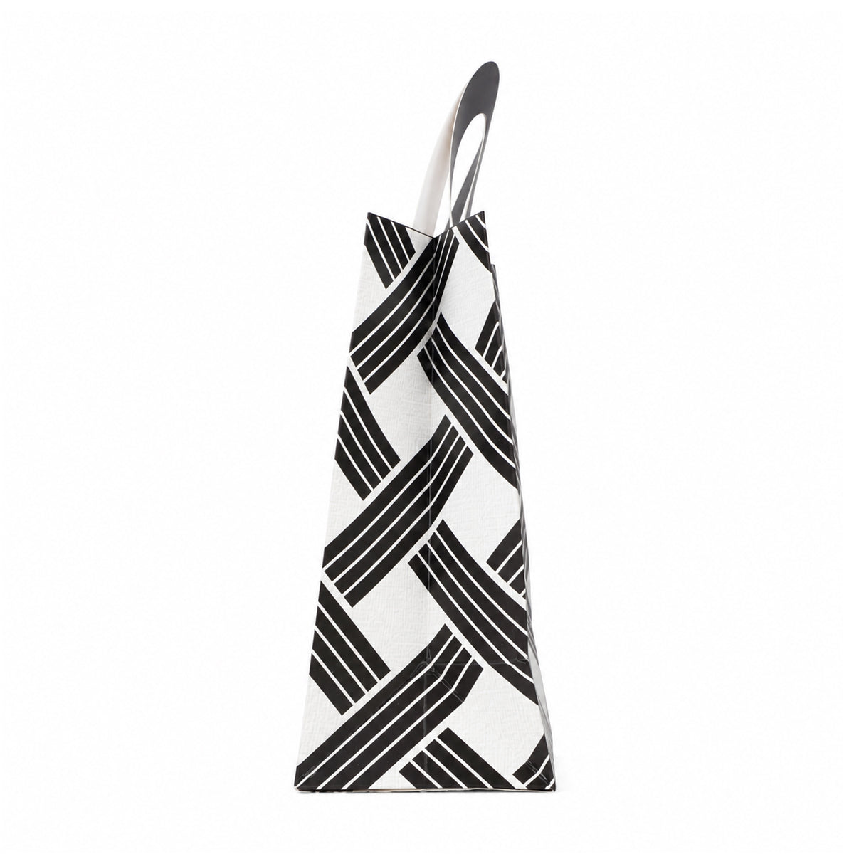 Premium Black & White Geometric “Thank You” Gift Bag with Handle – Set of 2