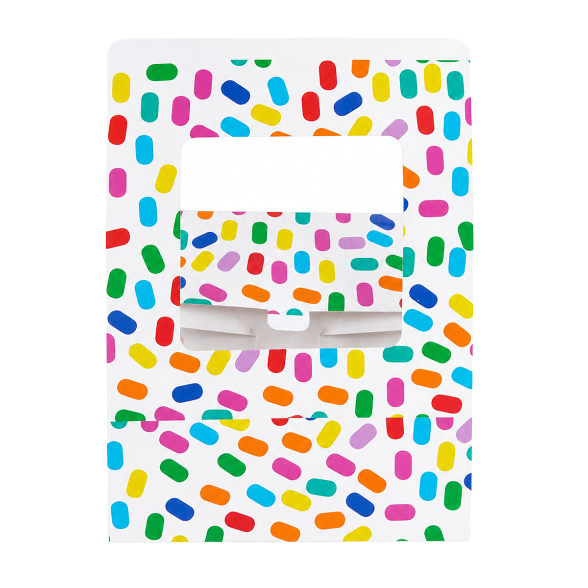 The Writershub Colourful Sprinkle Pattern Gift Box with White Ribbon – Festive Packaging