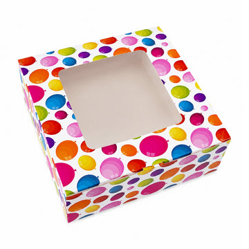 The Writershub Balloon Pattern Gift Box with White Ribbon – Festive Packaging