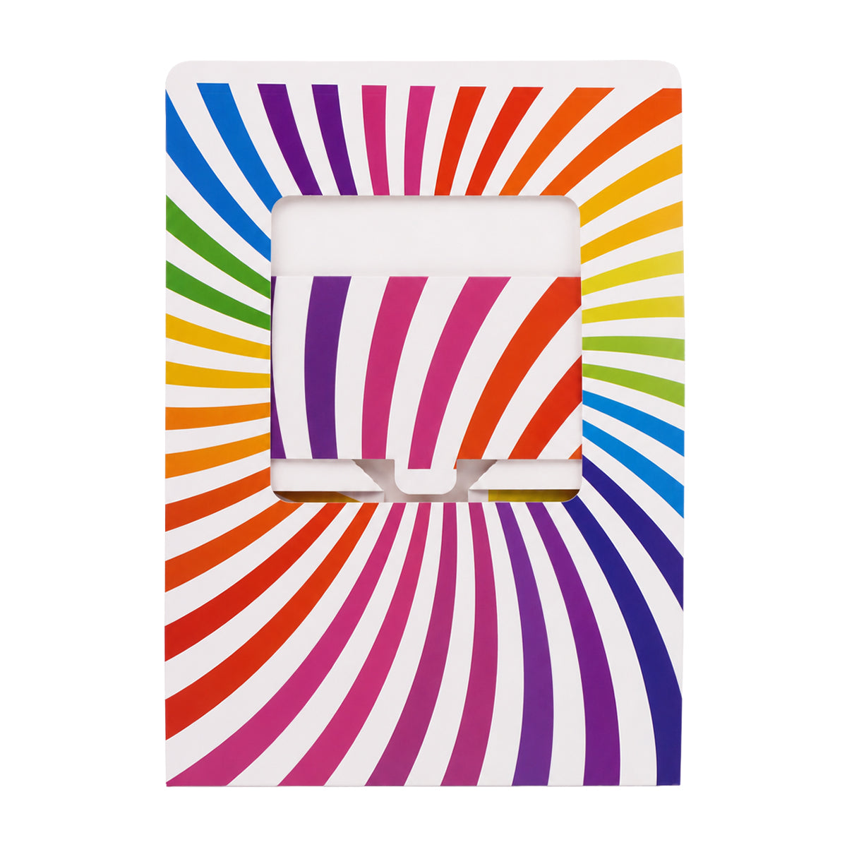 The Writershub Rainbow Pattern Gift Box with White Ribbon – Festive Wrapping Box