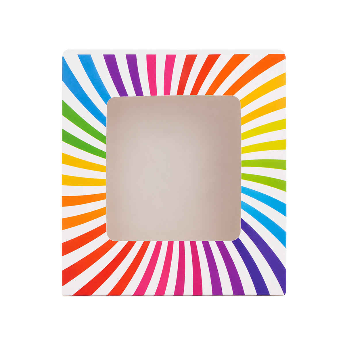 The Writershub Rainbow Pattern Gift Box with White Ribbon – Festive Wrapping Box