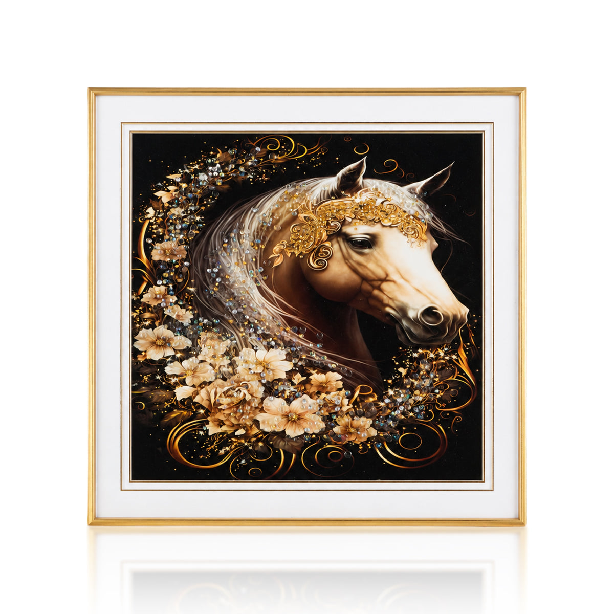 Horse Head Design Small Crystal Frame – Floral Crystal Artwork | The Writershub