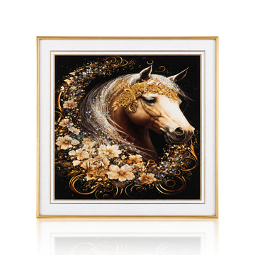 Horse Head Design Small Crystal Frame – Floral Crystal Artwork | The Writershub
