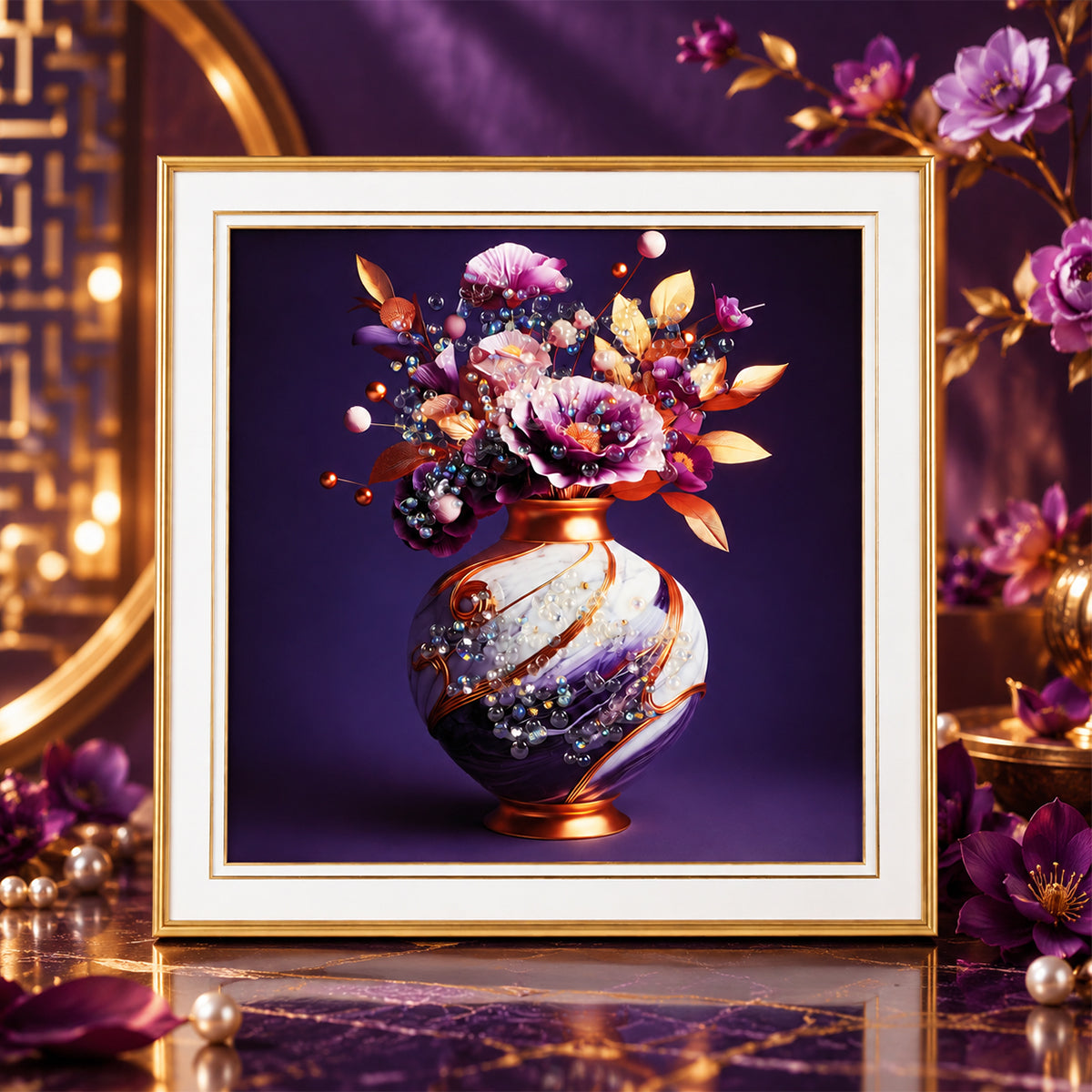 Premium Floral Small Crystal Art Frame – The Writershub