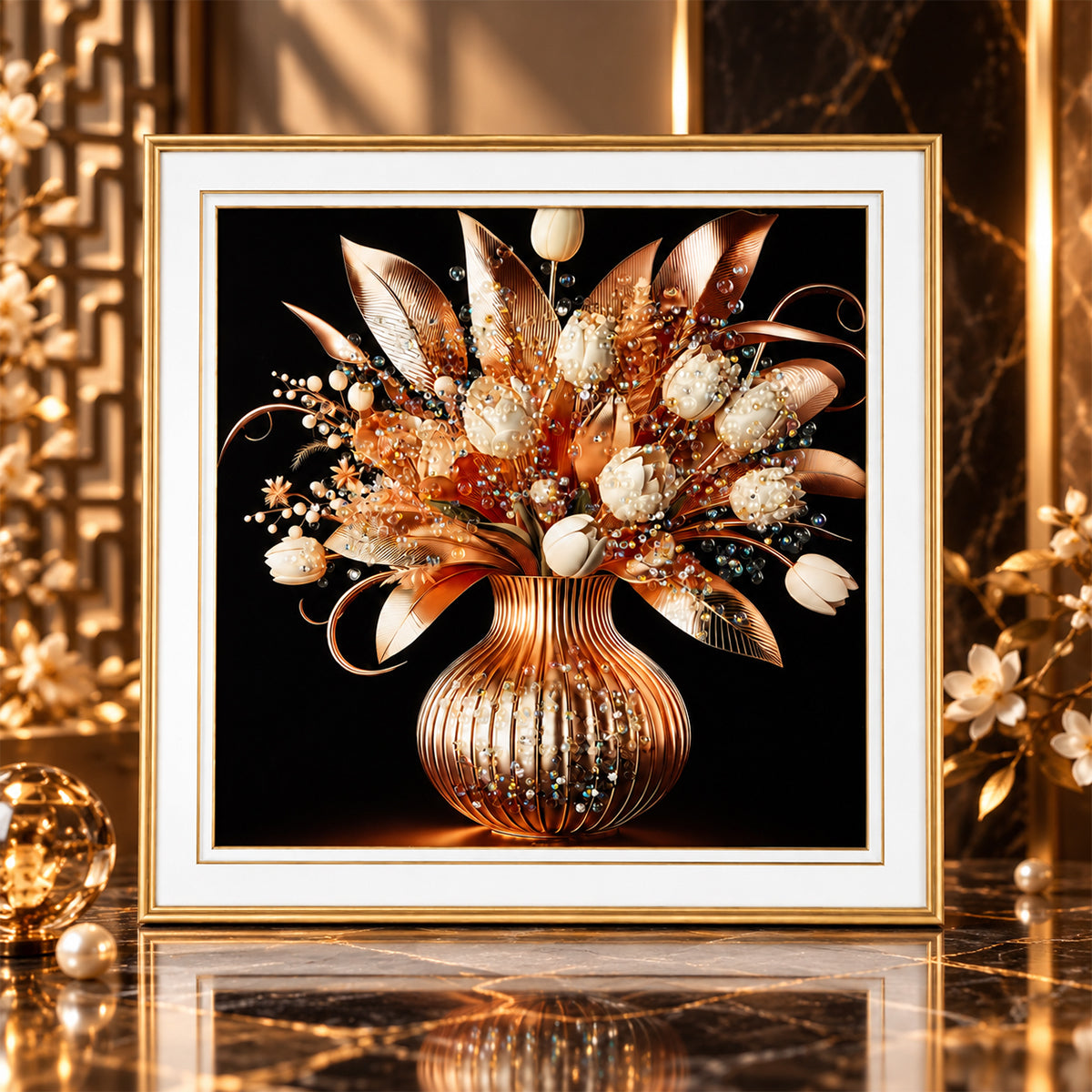 Premium Floral Small Crystal Art Frame – The Writershub