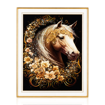 Horse Head Design Large Crystal Frame – Luxury Wall Art Décor