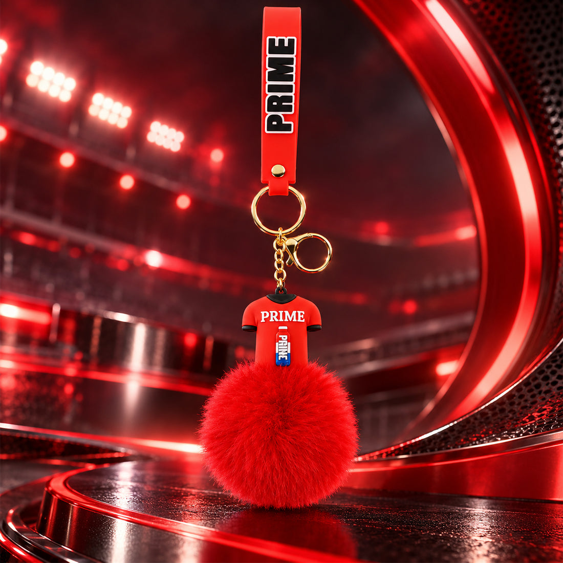 Prime Hydration T‑Shirt Keychain with Fluffy Pom‑Pom Bag Charm – The Writershub