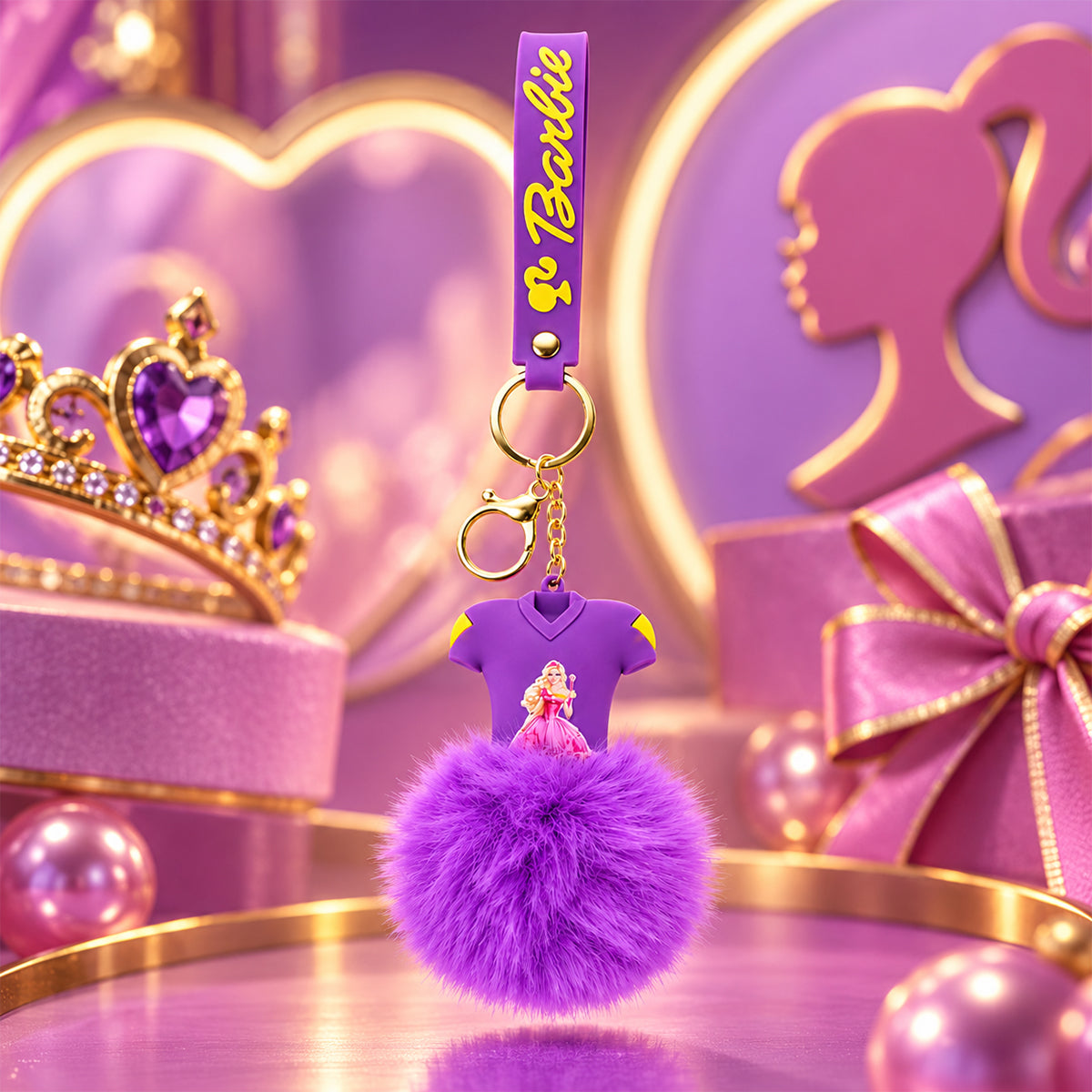Barbie Fluffy Pom Pom Dress Keychain Charm – The Writershub
