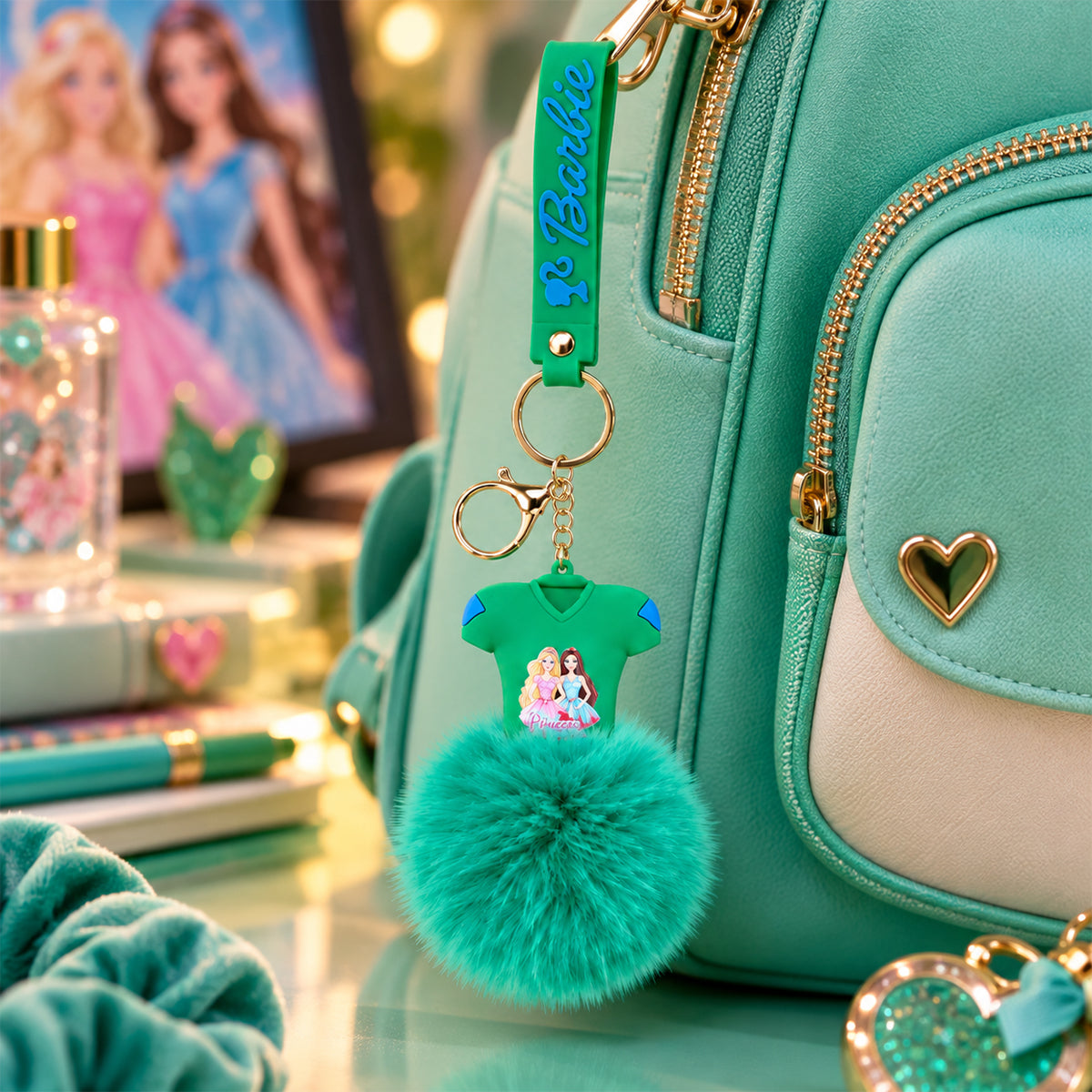 Barbie Fluffy Pom Pom Dress Keychain Charm – The Writershub