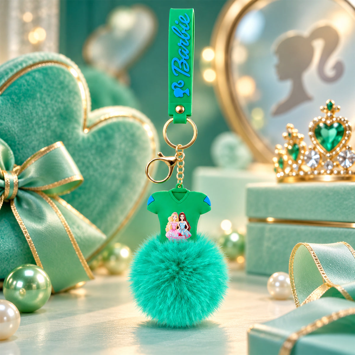 Barbie Fluffy Pom Pom Dress Keychain Charm – The Writershub