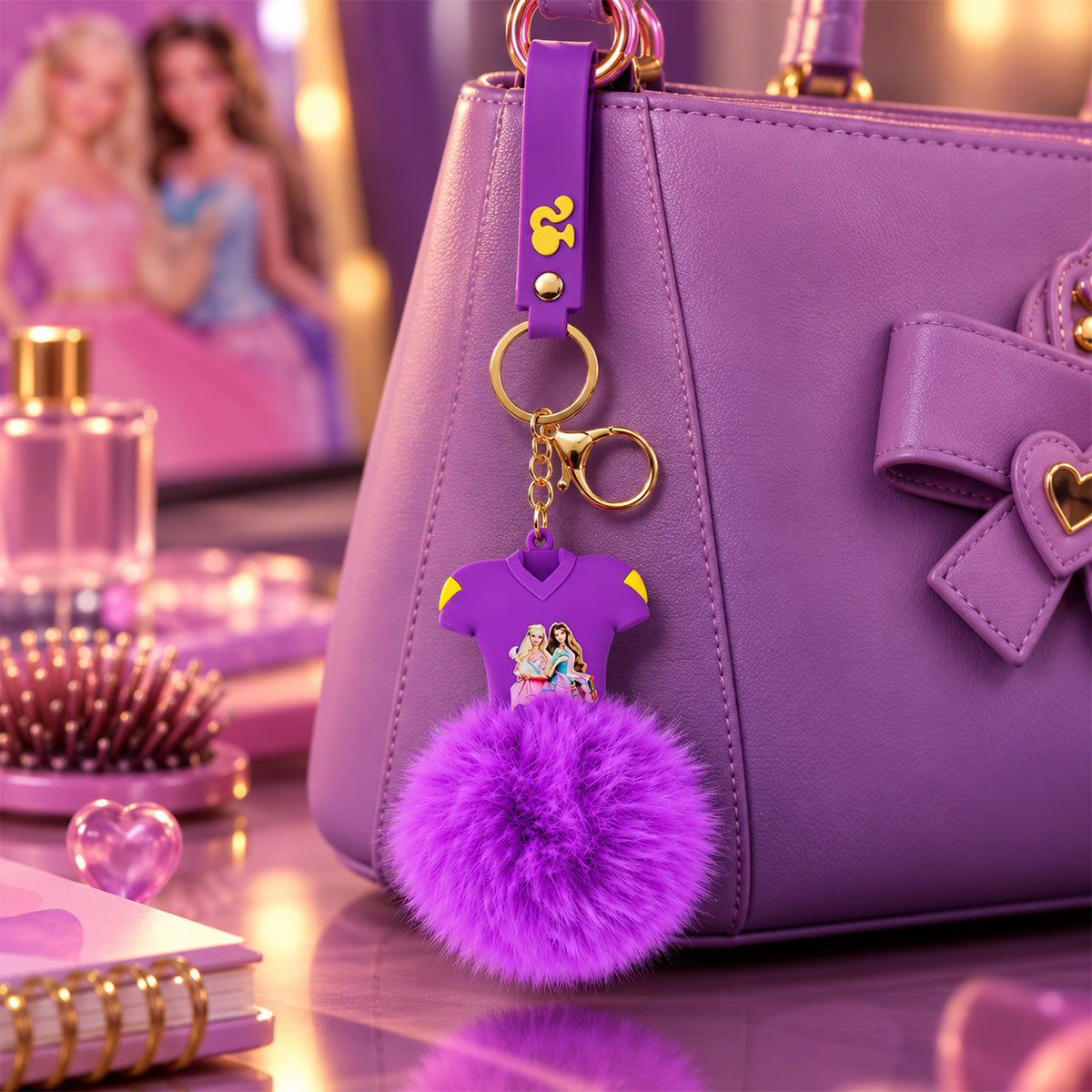 Barbie Fluffy Pom Pom Dress Keychain Charm – The Writershub
