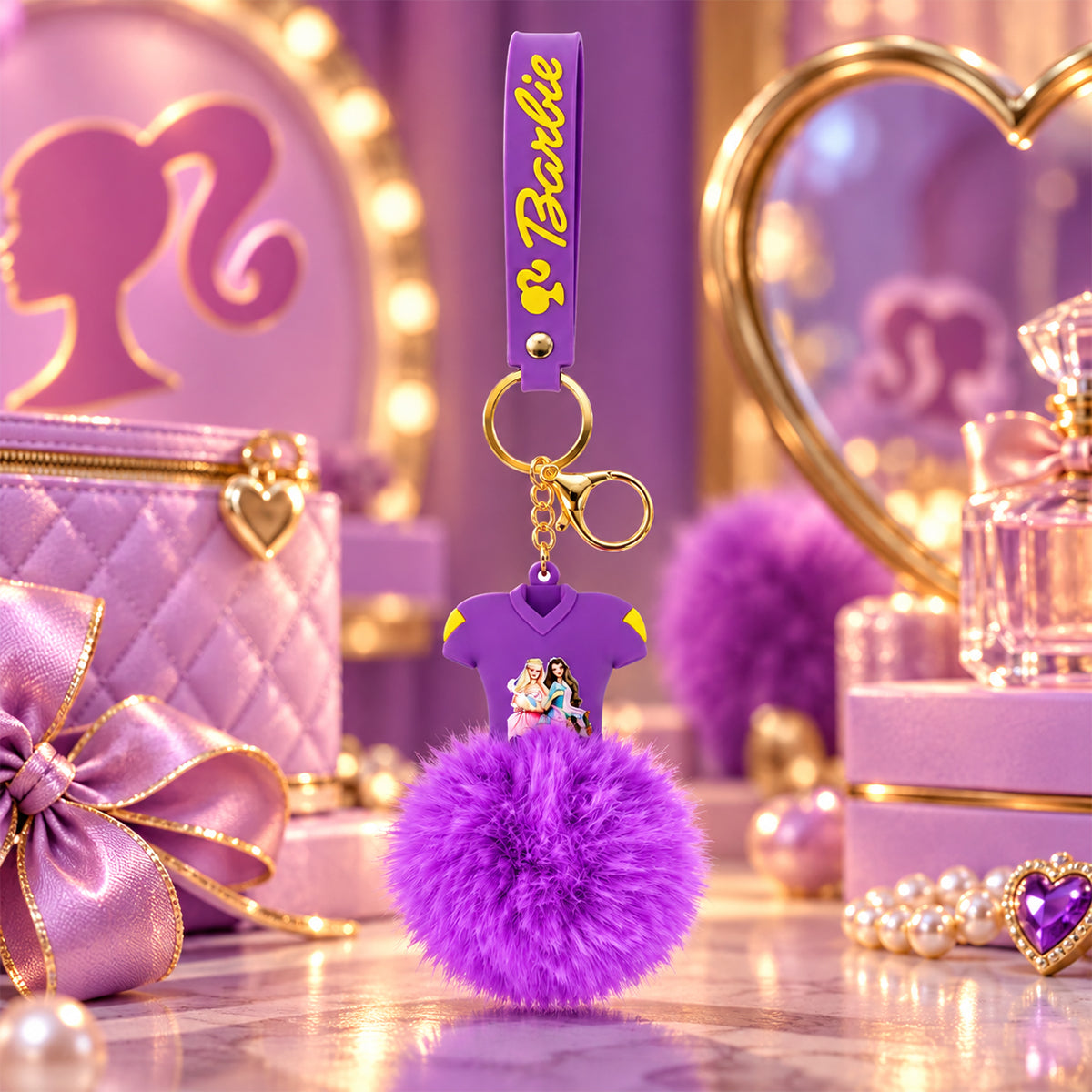 Barbie Fluffy Pom Pom Dress Keychain Charm – The Writershub