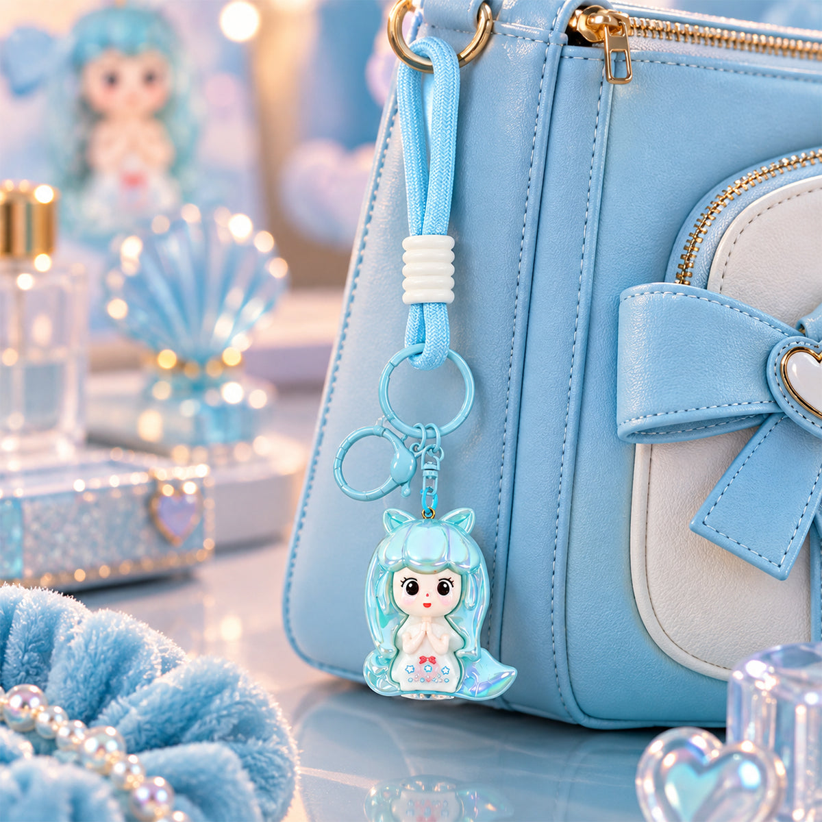 Kawaii-Style Cartoon Doll Keychain – Cute Anime-Inspired Bag & Key Charm by The Writershub