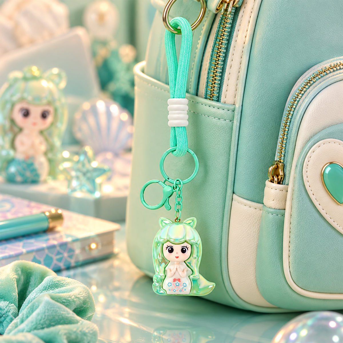 Kawaii-Style Cartoon Doll Keychain – Cute Anime-Inspired Bag & Key Charm by The Writershub