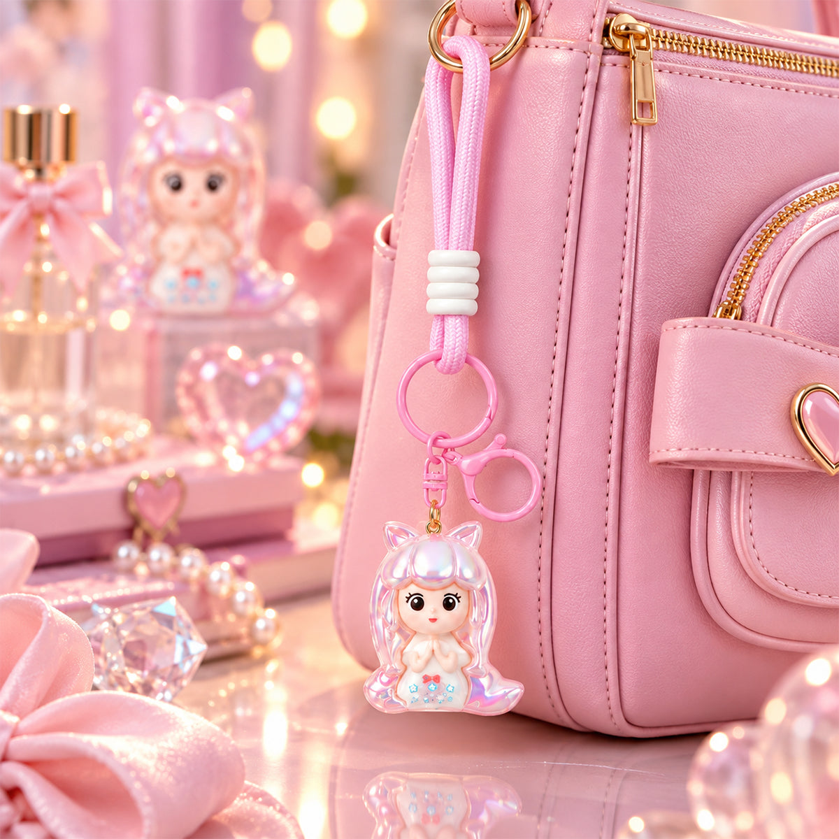 Kawaii-Style Cartoon Doll Keychain – Cute Anime-Inspired Bag & Key Charm by The Writershub