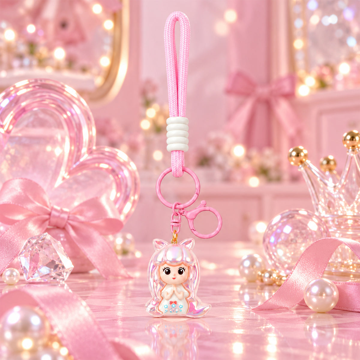 Kawaii-Style Cartoon Doll Keychain – Cute Anime-Inspired Bag & Key Charm by The Writershub