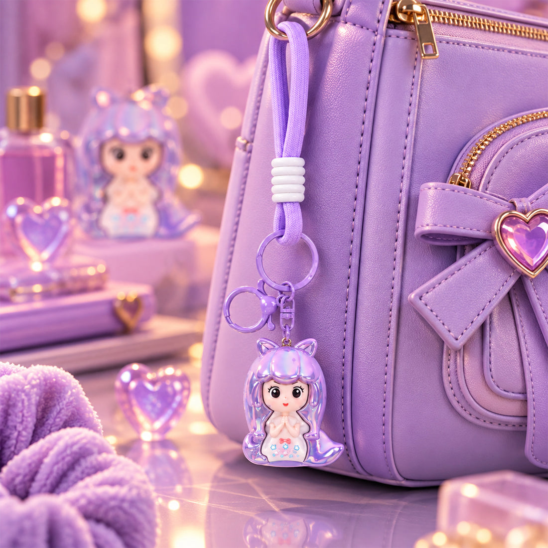 Kawaii-Style Cartoon Doll Keychain – Cute Anime-Inspired Bag & Key Charm by The Writershub