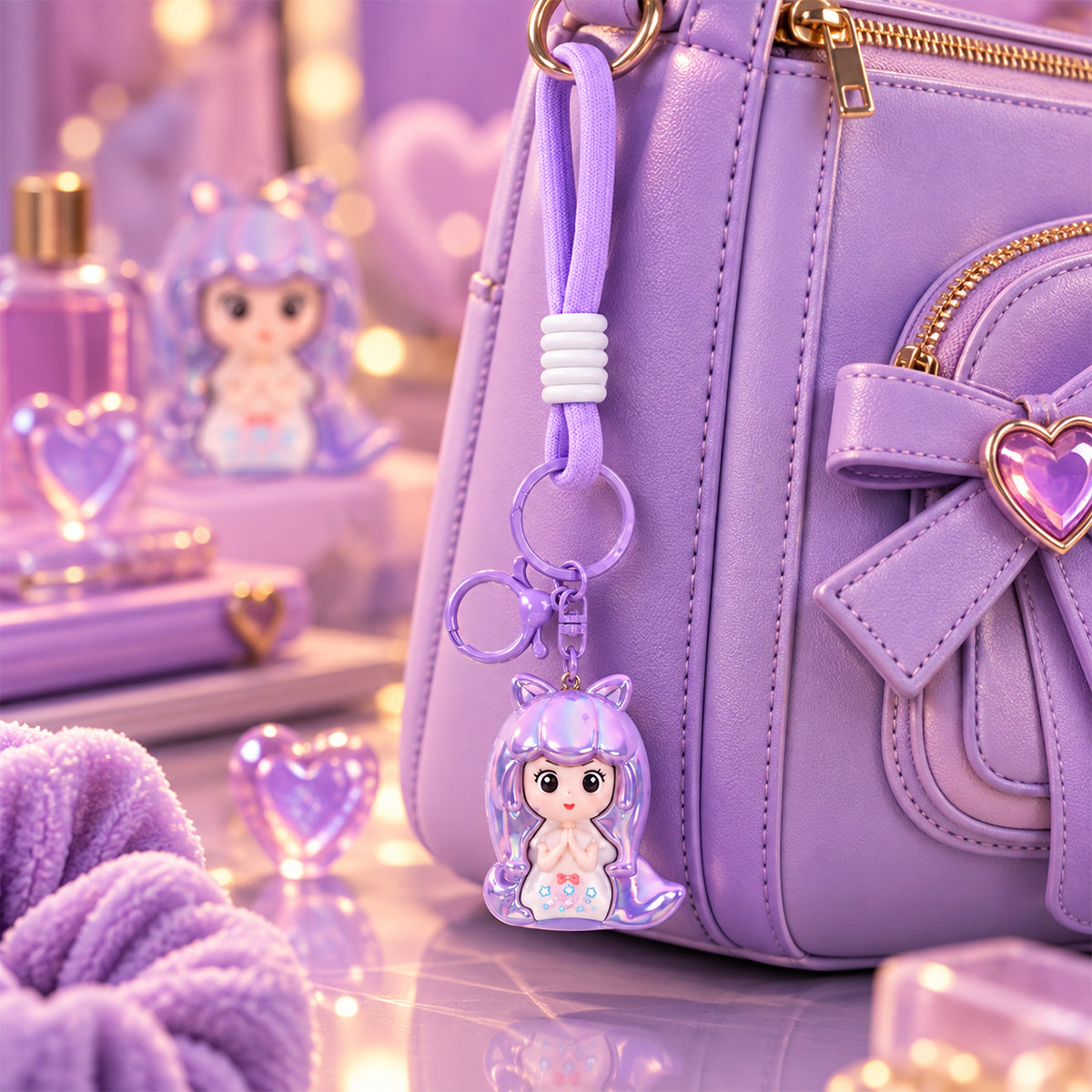 Kawaii-Style Cartoon Doll Keychain – Cute Anime-Inspired Bag & Key Charm by The Writershub