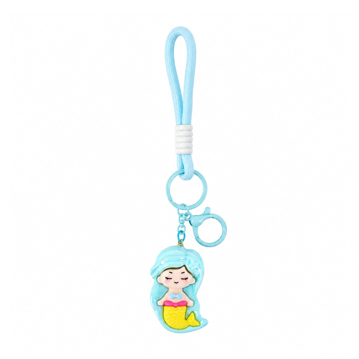 Kawaii-Style Cartoon Mermaid Keychain – Adorable 3D Pendant by The Writershub