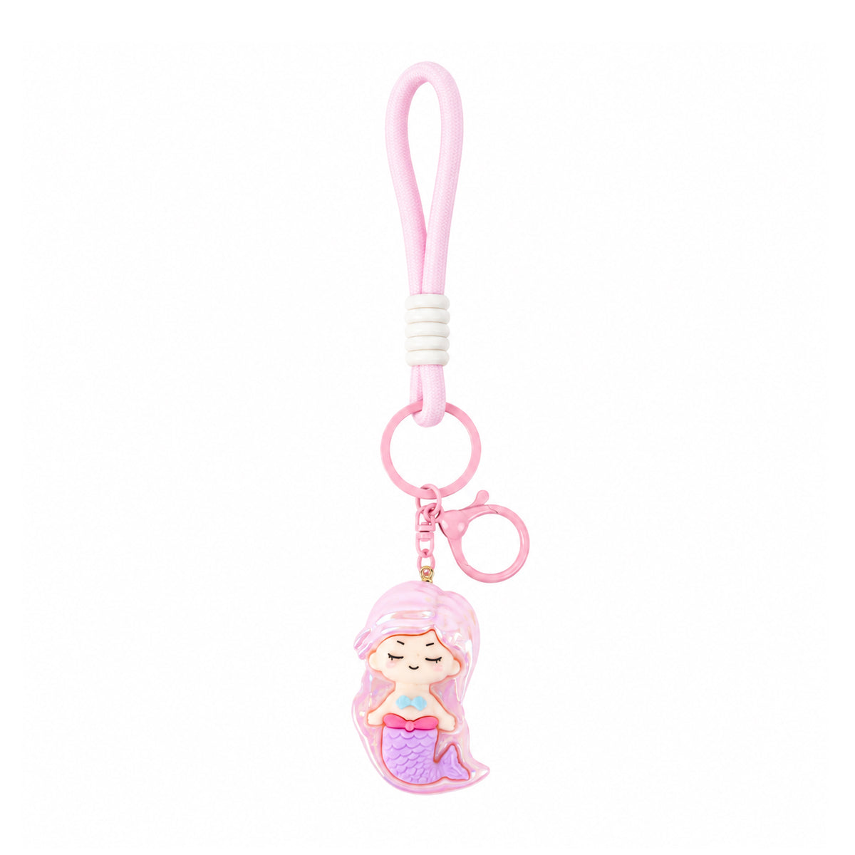 Kawaii-Style Cartoon Mermaid Keychain – Adorable 3D Pendant by The Writershub