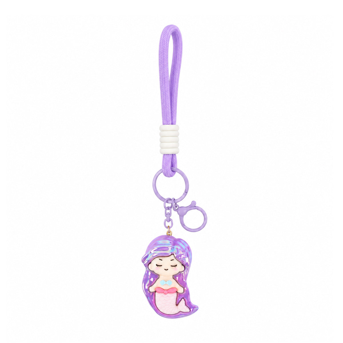 Kawaii-Style Cartoon Mermaid Keychain – Adorable 3D Pendant by The Writershub