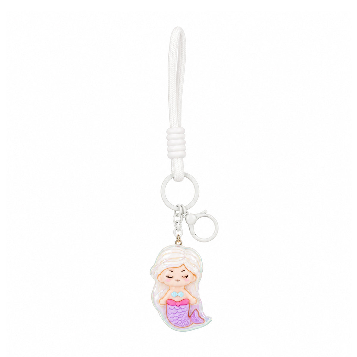 Kawaii-Style Cartoon Mermaid Keychain – Adorable 3D Pendant by The Writershub