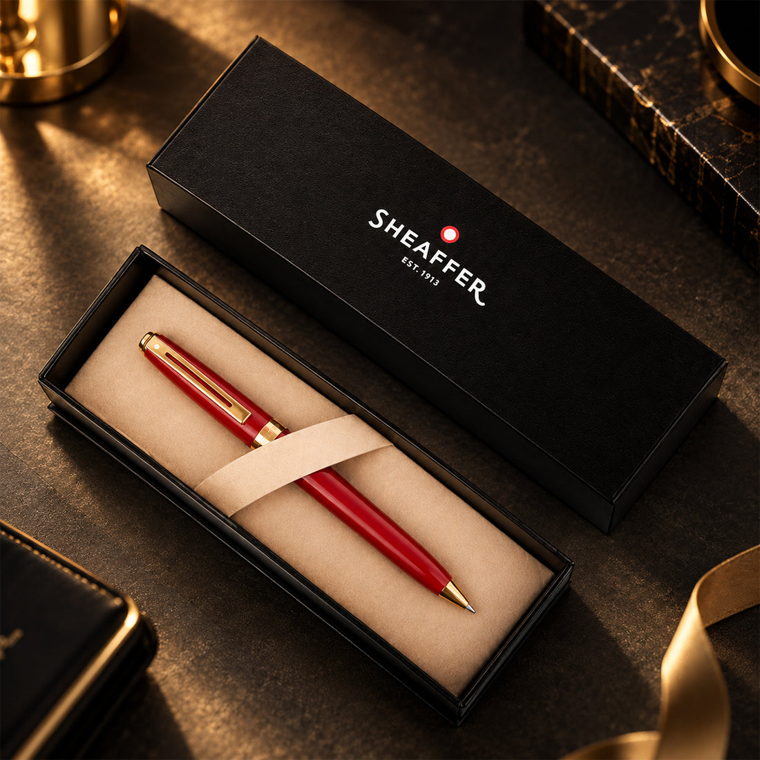 Sheaffer Prelude Mechanical Pencil Red Gold Trims 0.5mm