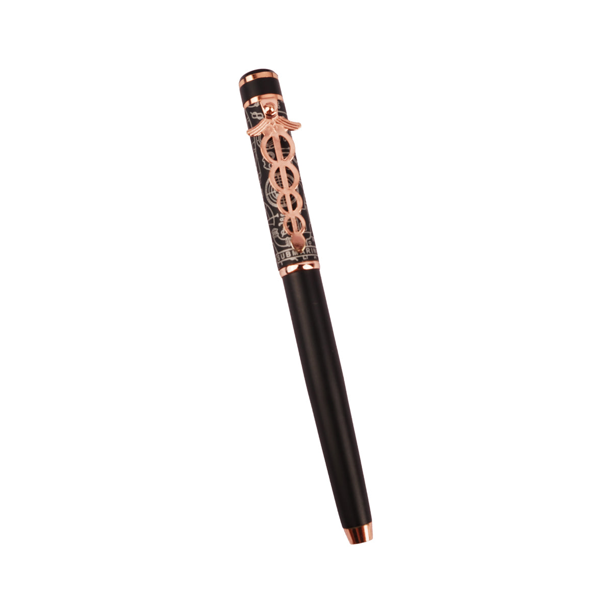 Submarine 1021 Black Doctor Symbol Rollerball Pen Blue Ink - Metal