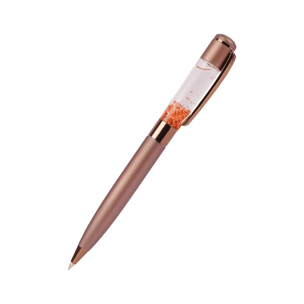 The Writershub Matte Coffee Brown Barrel with Crystal Top Ball Pen