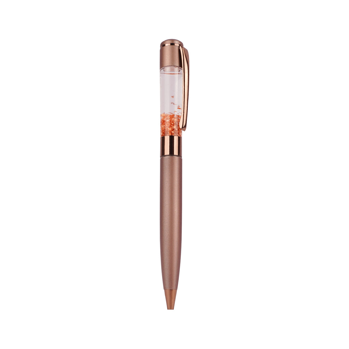 The Writershub Matte Coffee Brown Barrel with Crystal Top Ball Pen
