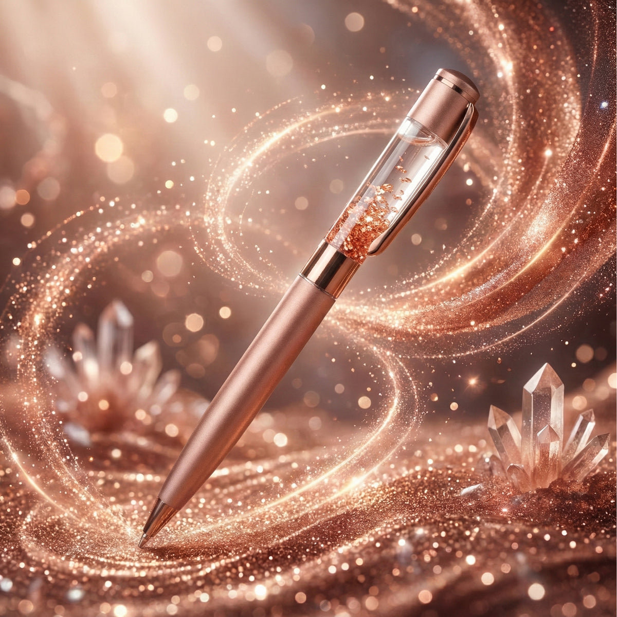 The Writershub Matte Coffee Brown Barrel with Crystal Top Ball Pen