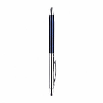 Picasso Parri Joy Slim Dark Blue & Metallic Silver Ball Pen – Retractable | Blue Ink