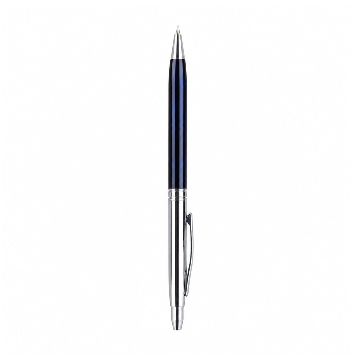 Picasso Parri Joy Slim Dark Blue & Metallic Silver Ball Pen – Retractable | Blue Ink